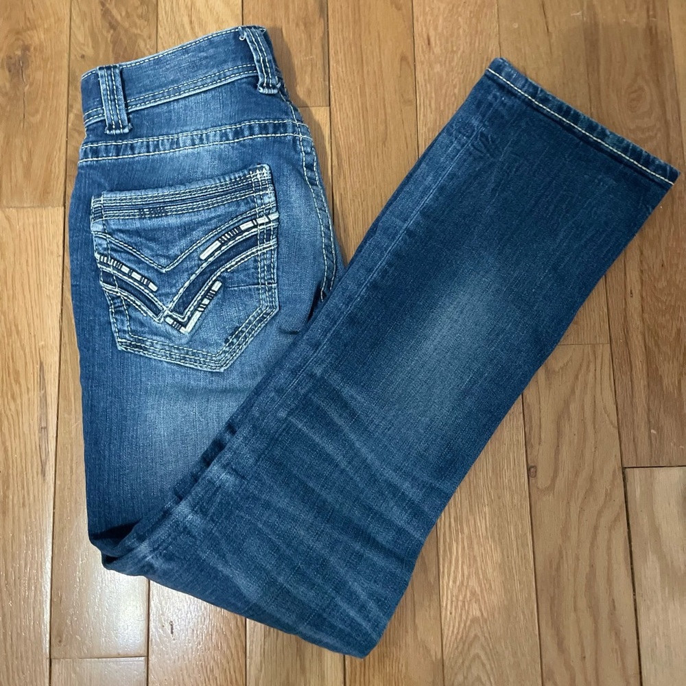Men’s Buckle Black boot leg jeans. Gently used- like new.